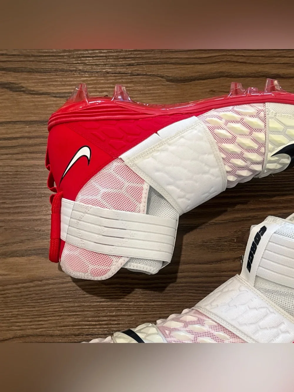 Size 13 Nike Force Savage Elite 2 Football Cleats White/Red BV3962-106
